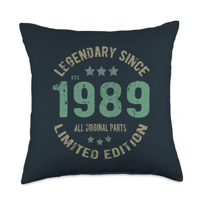 37 Year Old Bday Legend Since 1989 - Vintage 37th Birthday Throw Pillow