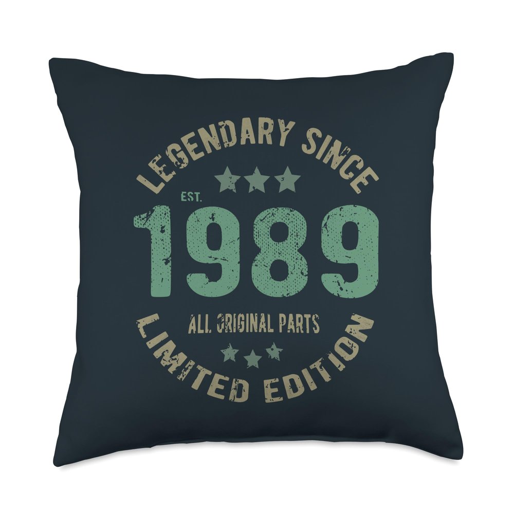 37 Year Old Bday Legend Since 1989 - Vintage 37th Birthday Throw Pillow