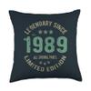 37 Year Old Bday Legend Since 1989 - Vintage 37th Birthday Throw Pillow view 1