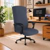 Elastic Computer Chair Cover with Durable Zipper - Protective Removable Washable Universal Office Desk Chair Seat Slip Cover - Stretchy Soft Anti-dust Desk Chair Seat Protector for Dogs, Cats, Pets view 1