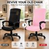 Elastic Computer Chair Cover with Durable Zipper - Protective Removable Washable Universal Office Desk Chair Seat Slip Cover - Stretchy Soft Anti-dust Desk Chair Seat Protector for Dogs, Cats, Pets view 2