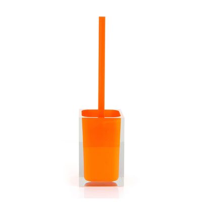 Gedy Auckland Orange, Dimensions and Weight: 37.5 x 9.8 x 9.8 cm & 0.85 kg, Made Clear Resin, Toilet Brush Design by R&S, Handmade, 2 Year Warranty, Unica