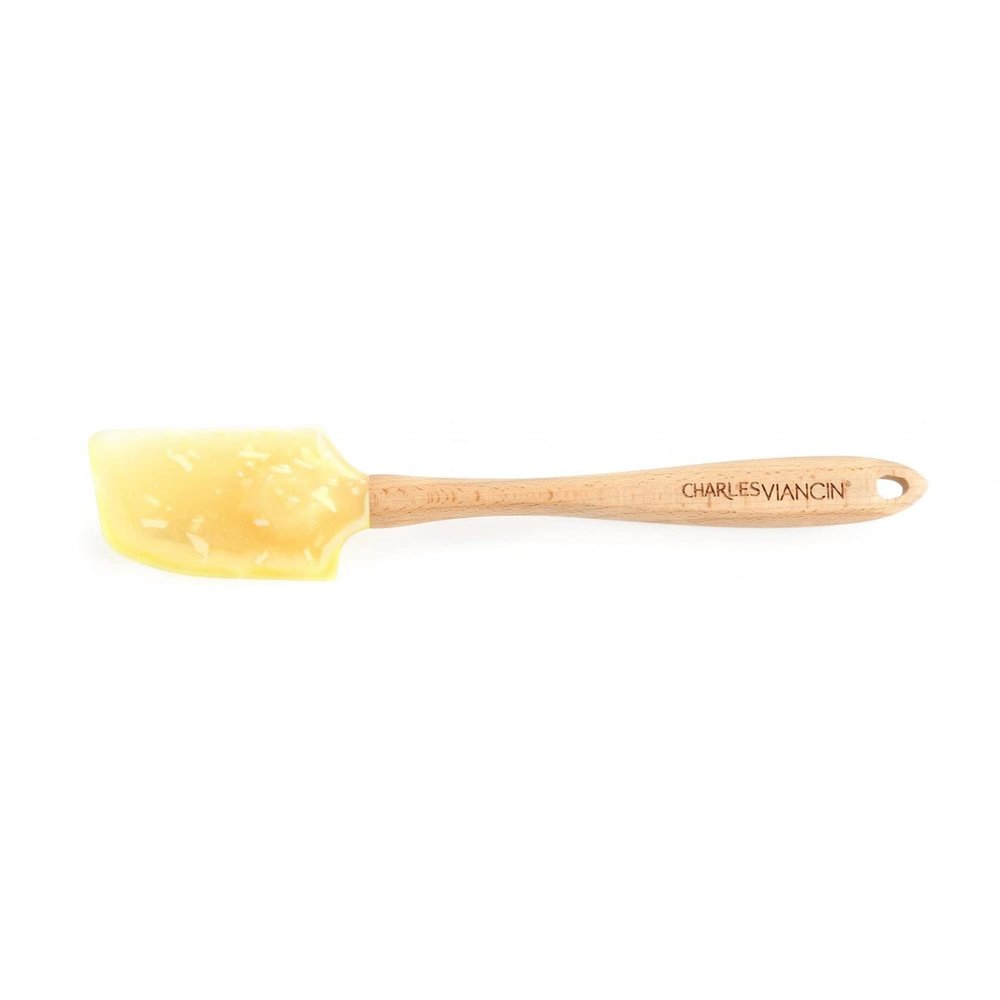 Charles Viancin - Lemon Leaf Spatula - Durable Wooden Handle, Silicone Head - BPA-Free, Plastic Free, Food-Grade Silicone - Heat Resistant up to 220C / 428F