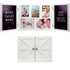 Excello Global Products Barndoor Wood Collage Picture Frame with 2 Magnetic Chalkboard Doors: Decor for Kitchen, Living Room, Bedroom, Office - White view 1