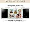 Excello Global Products Barndoor Wood Collage Picture Frame with 2 Magnetic Chalkboard Doors: Decor for Kitchen, Living Room, Bedroom, Office - White view 4