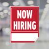 Now Hiring Window Cling, White Static Clings Vinyl, Job Opening Storefront Sign, Easy Peel & Stick Glass Door Decal, Hiring Sign for Retail, Restaurants, Offices (Red, White, 16x20 Inches) view 1