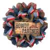 All Occasion Wreath, Luxury Handmade  Howdy Partner Western Welcome Front Door Decor, 24 or 28 Inch view 1