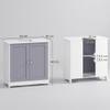 kleankin Vanity Unit Bathroom Cabinet with 2 Doors Shelf Adjustable MDF White + Grey 60 x 30 x 60 cm view 3