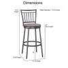 American Woodcrafters Stockton Gray Metal Swivel 30" Seat Height Bar Stool view 3