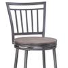 American Woodcrafters Stockton Gray Metal Swivel 30" Seat Height Bar Stool view 4