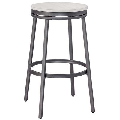 American Woodcrafters Stockton Backless Gray Metal 30" Seat Height Bar Stool