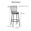 American Woodcrafters Talia Gray Metal Swivel 25-inch Seat Height Bar Stool view 2