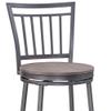American Woodcrafters Talia Gray Metal Swivel 25-inch Seat Height Bar Stool view 3
