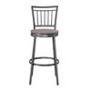 American Woodcrafters Talia Gray Metal Swivel 25-inch Seat Height Bar Stool view 4