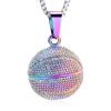 XSMZB Basketball Hoop Cremation Jewelry for Ashes Stainless Steel Pendant Locket Keepsake Memorial Urn Necklace for Women Men (Basketball-Colorful) view 1