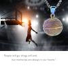 XSMZB Basketball Hoop Cremation Jewelry for Ashes Stainless Steel Pendant Locket Keepsake Memorial Urn Necklace for Women Men (Basketball-Colorful) view 2