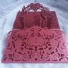 10sets 3D Pop Up Bride And Groom White Wedding Invitation Card Laser Cut Pocket Floral Engagement Invitations with Envelope & Inner Paper (Burgundy),18*12.5CM view 1