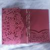 10sets 3D Pop Up Bride And Groom White Wedding Invitation Card Laser Cut Pocket Floral Engagement Invitations with Envelope & Inner Paper (Burgundy),18*12.5CM view 2