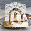 10sets 3D Pop Up Bride And Groom White Wedding Invitation Card Laser Cut Pocket Floral Engagement Invitations with Envelope & Inner Paper (Gold),18*12.5CM view 1