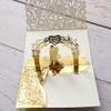 10sets 3D Pop Up Bride And Groom White Wedding Invitation Card Laser Cut Pocket Floral Engagement Invitations with Envelope & Inner Paper (Gold),18*12.5CM view 4