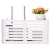 Froiny 1PC WiFi Storage Box Wall Attachment Router Shelf Multifunctional PVC Wood Sundry Organizer for Living Room view 1