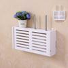 Froiny 1PC WiFi Storage Box Wall Attachment Router Shelf Multifunctional PVC Wood Sundry Organizer for Living Room view 2