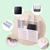 Froiny 1PC WiFi Storage Box Wall Attachment Router Shelf Multifunctional PVC Wood Sundry Organizer for Living Room view 4