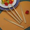 10 Pairs Reusable Chopsticks, Titanium Gold Plating Stainless Steel Metal Chop Sticks, Japanese Chinese Korean Chopstick Dishwasher Safe, 8.9 Inch (Gold / Chop sticks) view 4