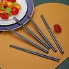 10 Pairs Reusable Chopsticks, Titanium Black Plating Stainless Steel Metal Chop Sticks, Japanese Chinese Korean Chopstick Dishwasher Safe, 8.9 Inch (Black / Chop sticks) view 4