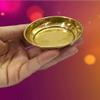 Craftsman SATVIK Set of 12 Pieces Pure Brass Pujan Prasad Bhog Thali Mandir Temple Indian Hindu Rituals Diwali Festive Kahnaji Bhog Puja Plate view 2