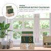 VOSAREA 1set Rustic Wood Desktop Calendar Simple Cactus Decor for Office and Home Unique Perpetual Table Ornament for Learning Numbers and Multi-scene Use view 4