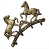 BHARAT HAAT Brass Hanging Key Holder Wall Stand Hanger with Horse Design 4 Hooks Medium Size Traditional Carving Work Home Decor Showpiece Handicraft Art (6 x 1.3 x 3.5 inch,Yellow) view 2