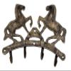 BHARAT HAAT Brass Hanging Key Holder Wall Stand Hanger with Horse Design 4 Hooks Medium Size Traditional Carving Work Home Decor Showpiece Handicraft Art (6 x 1.3 x 3.5 inch,Yellow) view 3