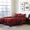 Cathay Home Essentials Ultra Soft Hypoallergenic Wrinkle Resistant Double Brushed Microfiber Bedding Sheet Set, Burgundy, Twin XL view 1