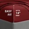 Cathay Home Essentials Ultra Soft Hypoallergenic Wrinkle Resistant Double Brushed Microfiber Bedding Sheet Set, Burgundy, Twin XL view 2