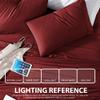 Cathay Home Essentials Ultra Soft Hypoallergenic Wrinkle Resistant Double Brushed Microfiber Bedding Sheet Set, Burgundy, Twin XL view 4