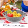 Cabilock 1Pc woven toy basket storage chest flower arrangement cotton rope decorate Woven Waste basket household hanging basket white wall hanging multipurpose to weave view 3