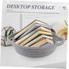 Cabilock 1Pc woven toy basket storage chest flower arrangement cotton rope decorate Woven Waste basket household hanging basket white wall hanging multipurpose to weave view 4