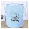SSLA Round Cotton and Linen EVA Dirty Clothes Basket Toy Storage Basket Home Organizing Basket (Color : Blue) view 1