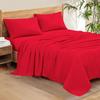 Supima ELS Cotton 550-Thread-Count 4-PCs Sheet Set Fits Mattress 15-18'' Fully Elastic Deep Pocket (Emperor Size) Extra Long Staple (Solid, Red) view 1