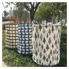 SSLA Cotton Linen Storage Bucket Storage Box Basket Clothes Bag Dirty Clothes Hamper Bathroom Kitchen Living Household Folding (Color : Blue) view 4