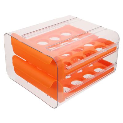Yardwe Refrigerator Storage Box Double Drawer Type Space-saving Container for Picnics Smooth Edges Sturdy Design Keeps Stable and Clean