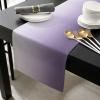 Edwiinsa Cotton Linen Table Runners 13 x 120inch, Ombre Non-Slip Table Top Decor Bed Runners for Kitchen/Farmhouse/Hotel All Season Use, Gradient Purple 120inches Long view 2
