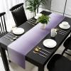 Edwiinsa Cotton Linen Table Runners 13 x 120inch, Ombre Non-Slip Table Top Decor Bed Runners for Kitchen/Farmhouse/Hotel All Season Use, Gradient Purple 120inches Long view 4