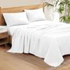 Supima ELS Cotton 550-Thread-Count 4-PCs Sheet Set Fits Mattress 15-18'' Fully Elastic Deep Pocket (Emperor Size) Extra Long Staple (Solid, White) view 1