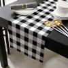 Edwiinsa Cotton Linen Table Runners 13 x 120inch, Black and White Buffalo Check Non-Slip Table Top Decor Bed Runners for Kitchen/Farmhouse/Hotel All Season Use, 120inches Long view 2