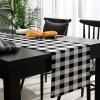 Edwiinsa Cotton Linen Table Runners 13 x 120inch, Black and White Buffalo Check Non-Slip Table Top Decor Bed Runners for Kitchen/Farmhouse/Hotel All Season Use, 120inches Long view 3