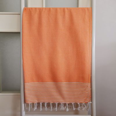 Melis Home Peshtemal, Bath Towel, Beach Towel, 100% Cotton 37" x 71" Honeycomb (Orange)