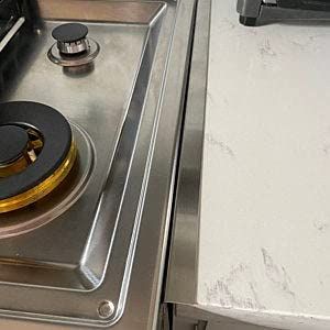 Epic QT DIY Brushed Stainless Steel Outside Corner 12 inch x 1 inch Stove Perimeter Countertop Gap Filler Trim (36 inches Long)
