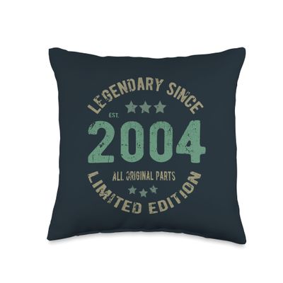 22 Year Old Bday Legend Since 2004 - Vintage 22nd Birthday Throw Pillow